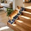 Pet Stair Ramp for Small Dogs, 4 Pack Foldable Wooden Dog Steps for Stairs, Anti-Slip Low-Angle Support for Senior, Short-Legged & Injured Pets