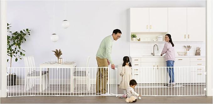 Regalo 194-Inch Super Wide Adjustable Baby Gate and Play Yard, White, 2-in-1, Bonus Kit, Includes 4 Pack of Wall Mounts