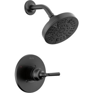 Delta Saylor 14 Series 5-Setting Shower Faucet Set, Matte Black Shower Head and Handle Set, Valve Trim Kit, Matte Black T14235-BL (Valve Not Included)