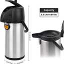 Airpot Coffee Dispenser Thermal with Pump,2.5L/85 Oz Insulated Stainless Steel Large Airpot Coffee Carafe Lever Action for Hot/Cold Water,Thermal Carafes for Hot Cocoa for Parties (EXP 05/08/29)