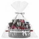 Colingmill Valentine's Day Baskets for Gifts Empty Set Large Gift Baskets Empty with Handles and Wrapping Set Storage 14"x 10"x 5.5" Decorative Chest Box for Presents Wedding Baby Shower(Gray)