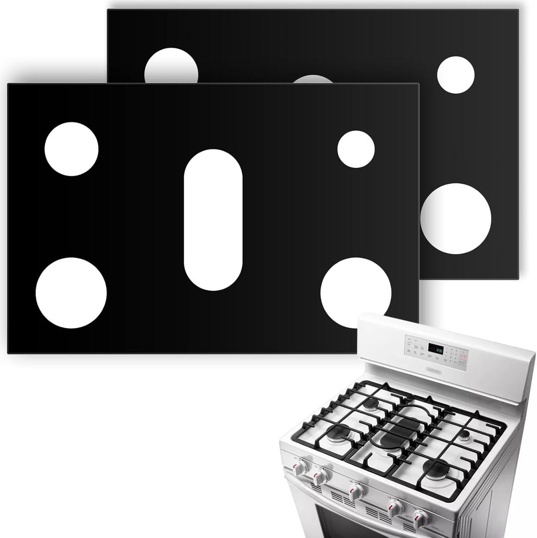 2 Pack Gas Stove Burner Cover, Stove Guard Stove Top Protector, Gas Stove Burner Liners, Compatible with Samsung Gas Stove Range, for Kitchen Cooking, Reusable, Non-Stick and Washable24.4 x 16.3inch