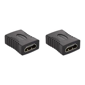 Amazon Basics HDMI Female to Female Coupler Adapter for 4K@60Hz Video (2 Pack), 29 x 22mm, Black