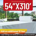 Plastic Table Cloth, 310 Ft X 54 in Disposable Tablecloth White Plastic Tablecloth with Any Cut Sliding Cutters Premium Table Cover Roll for Picnics, Parties, Birthdays, Weddings