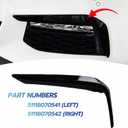 Replacement for BMW 5 Series G30 G38 M-Sport 2018-2020 Front Bumper Cover, 51118070541 51118070542 Fog Light Eyelid Strip Trim & Side Grille Surround, Left & Right Pair, Glossy Black, Pack of 2