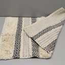 Ink+Ivy Bath Rug Hand-Woven Texture Shaggy Striped Soft & Water Absorbent, Boho Bathroom Dcor Bath-Mats, Non-Slip Absorbent Quick Dry Mats for Tub, Shower Room, Asher, 20x32 Black (1'8" x 2'8" (Rectangular))