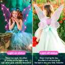 quescu Light up Fairy Wings for Adults,LED Butterfly Wings for Girls Women,Halloween Costume Dress Up,Gifts for Kids (Pink)
