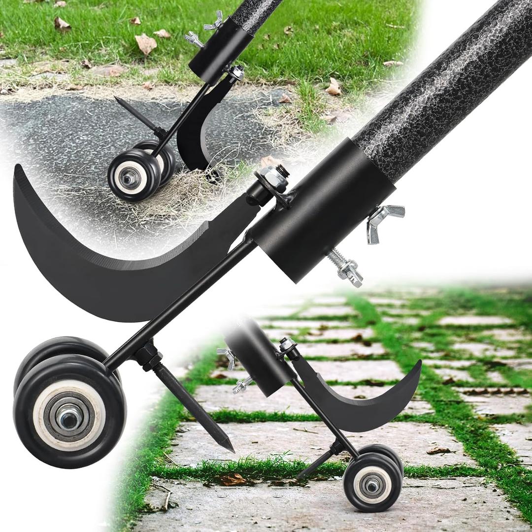 Crack Weeder,65 inch Dual Head Manual Crevice Weeding Tool Weed Puller Tool Stand Up Heavy Duty for Crevice Sidewalk Pavement Narrow Gaps Brick Joints Without Kneeling