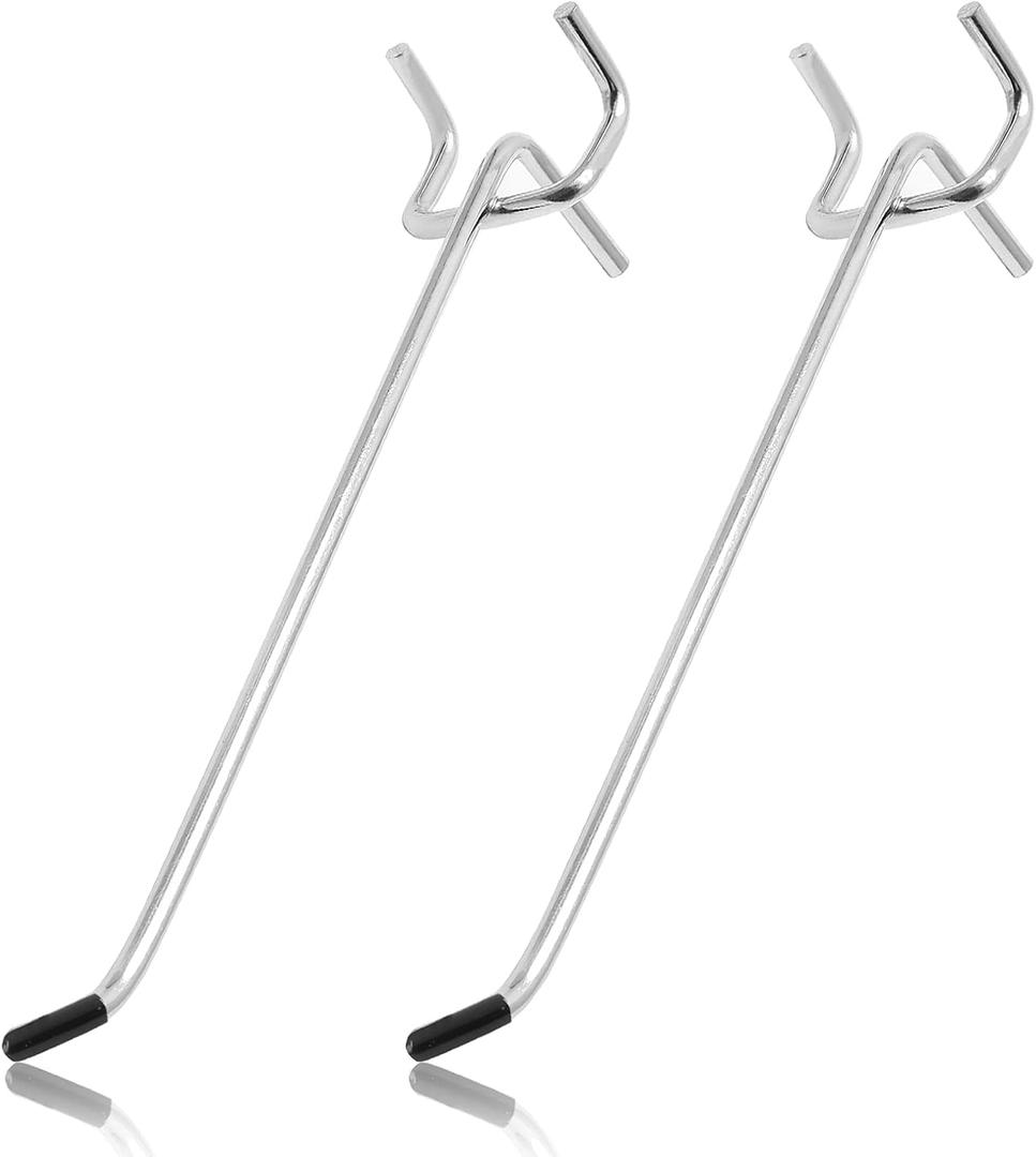50 Pcs 6 Length Metal Pegboard Hooks with Rubber Tipped, Peg Hooks Peg Board Assorories for Peg Boards Shelving Hooks