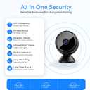 Only 0.9 inch Hidden Camera 2K WiFi Spy Camera Wireless Nanny Cam | Infrared Night Vision & Motion Detection Alerts, Rechargeable Battery & USB Powered, microSD Storage up to 128GB,No Audio