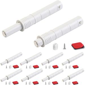 Push to Open Cabinet Hardware Short CBRIVE 10 Pack Push Latch & Lock for Hidden Door Touch Latches and Catch Push Release Drawer Pull Tip on RV Closet Close Strong Pop Out, White