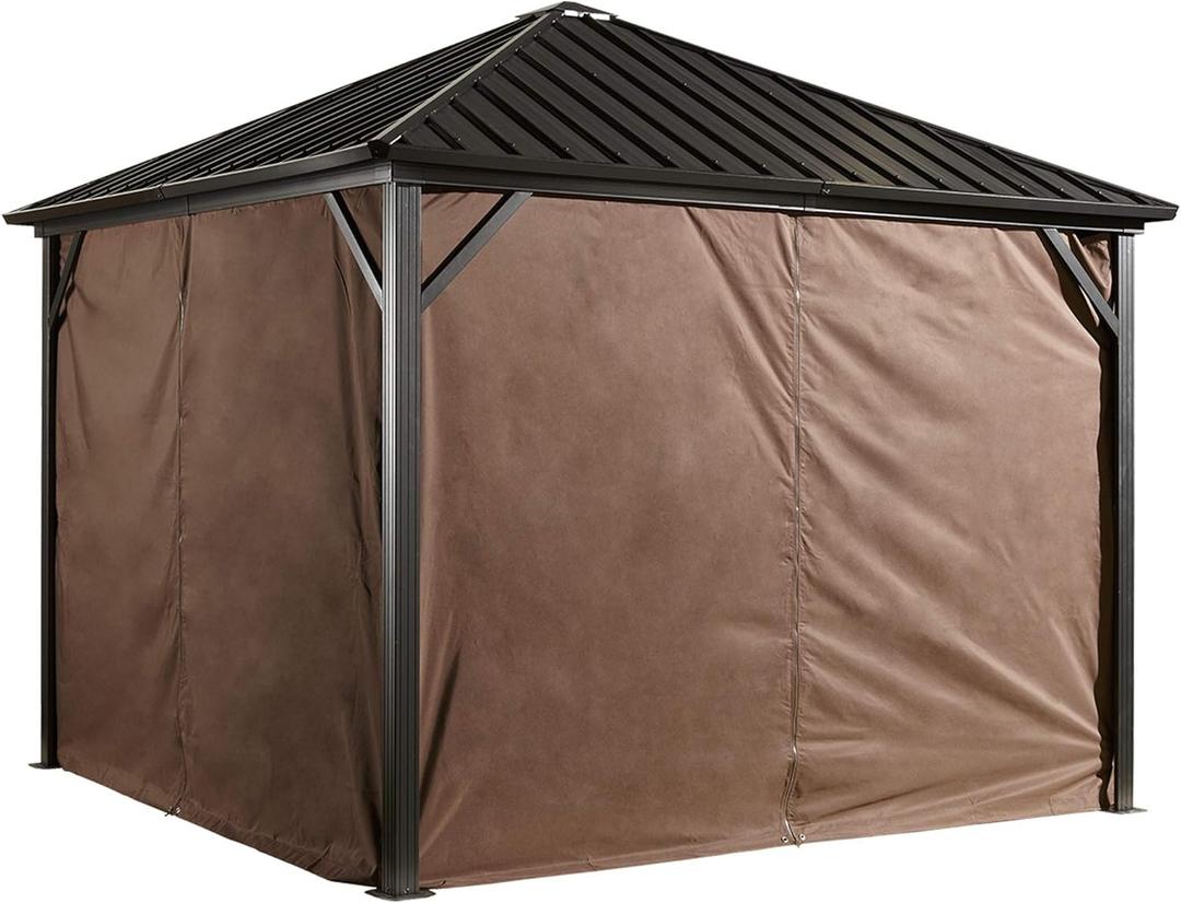 Sojag Accessories Set of 4 10' x 10' Curtains for Dakota Outdoor Gazebo, Brown