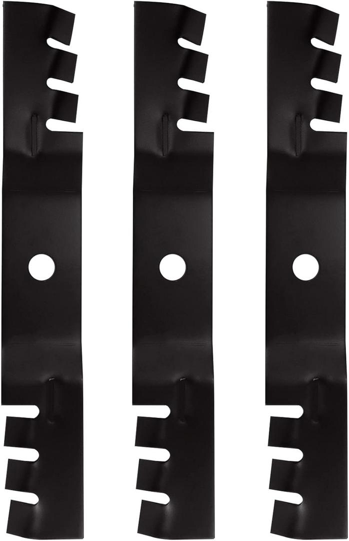 Lawn Mower Toothed Mulching Blades Replace for Scotts John Deere M113517 M115495 48 inch Decks Lesco 051508 F525 F510 GT225 GT235 GT245 GT242 GT262 GT275 GX345 3 Pack