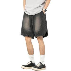 Men's Y2K Baggy Denim Shorts Loose Fit Vintage Harajuku Casual Jorts 2026 Summer Elastic Waist Alt Emo Streetwear (XL)