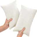 2 Pack Tiny Travel Pillows, 7"x11" Memory Foam Mini Neck Pillow for Travel and Airplane, Soft Machine Washable Small Pillows for Neck, Knee, Lumbar Support, Small Cushionfor Pet, Dogs (White)