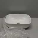 J-FAMILY 14.5'' x 10'' Bathroom Small Vessel Sink Above Counter White Porcelain Ceramic Sink Bowl Small Vanity Sink Lavatory Wash Basin