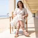 Women's Lace Up Gladiator flat Sandals Strappy Sandal for Women Dress Shoes