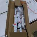 Makeup Vanity Desk Set, 35.4Wx15.7Dx53.9H, White (Smart LED Mirror, with Cushion Stool, Hairdryer Rack, Power-Outlet, 4 Drawers, Open Shelves)