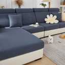 Sofa Covers Couch Covers for Sofa Pet Friendly Couch Cushion Covers Universal Sofa Covers Washable Stretch Slipcovers for Sectional Sofa (Texture Metal Gray,Chaise Cover)