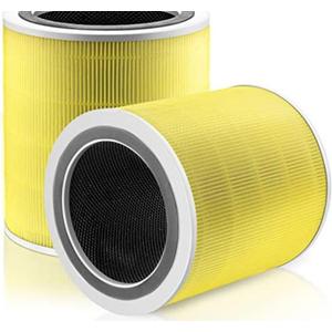 Core 400S Replacement Filter for LEVOIT Core 400S Smart WiFi Air Purifie-r, Core 400S-RF-PA (LRF-C401-YUS), 3-in-1 H13 True HEPA Activated Carbon Pre-Filter, 2 Pack, Yellow