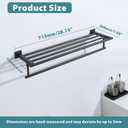 Alise 28 Inch Towel Racks for Bathroom Wall Mounted, Bathroom Towel Rack with Tower Bar, Double Towel Racks for Bathroom,SUS304 Stainless Steel Bathroom Towel Holder Matte Black