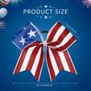 10 Pcs American Flag Glitter Cheer Hair Bows 8'' Patriotic Cheerleader Hair Bows Red White Blue Accessories with Elastic Ponytail Holder 4th of July Independence Day Accessory