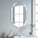 Silver Wall Mirror-Beveled Edge Frameless Mirror for Bathroom, Vanity, Bedroom, Rectangle Mirrors, 20X28inch