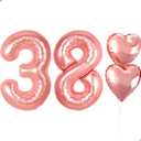 40 inch Rose Gold Birthday Balloons for Women, Number 38 83 Balloon Happy Birthday Decorations for Women Rose Gold Woman 38th 83th Birthay Party Decorations Balloon for Her Hotel Room Wall Decor
