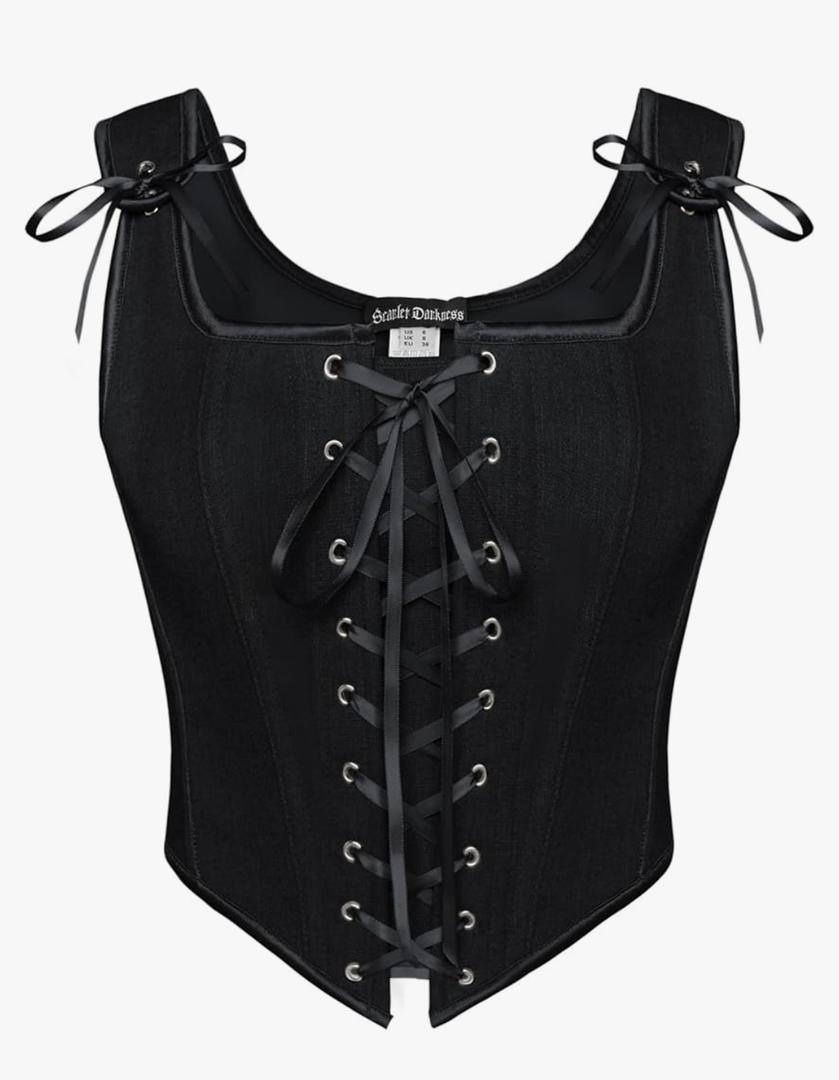 Scarlet Darkness Renaissance Corset Tops for Women Vintage Lace Up Overbust Bustier Bodice 8