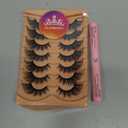 ALICROWN Mink Lashes Cat Eye Fairy Eyelashes Fuzzy Full False Eyelashes Wispy Fake Eyelashes Fox Eye Lashes Kit with Lash Bond and Seal 7 Pairs