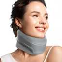 Neck Brace Cervical Collar - Neck Support Brace for Sleeping, Soft Foam Wraps Keep Vertebrae Stable and Aligned for Relief of Cervical Spine Pressure for Women & Men, (10.6-12.6 Inch) Grey