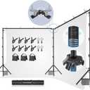 LimoStudio [Enhanced Super Duty] 20.1 x 10.4 ft. Double Dual Crossbar Backdrop Stands, Upgraded Heavy Duty & Thicker Pole, Strongest in Market, No Bend No Shake, 360 Rotatable Angle Control, AGG3353 (20.1 x 10.4 feet (W x H))