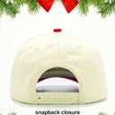 Qoyupuza Two-Tone Merry Christmas Embroidery Dad Hat - Eco-Friendly Degradable Snapback, Unisex Xmas Holiday Cap (Red/Beige)