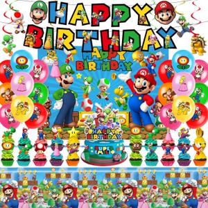 CJML Party Supplies Super Mario Birthday theme, Super Mario Party Decorations, 5 Pack