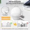 Rechargeable Light Bulb with Remote and Timer for Sconce and Lamp, Battery Backup Night Light, E26 Detachable Charging, Magnetic Base, 3 Lighting Colors, Dimmer, 7W, Lanyard Included, 4 Pack
