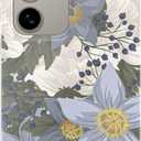 LONLI Hue - for Samsung Galaxy S24 Ultra Phone Case - [360 Shock-Absorbent Bumper | Cute, Unique and Aesthetic Phone Cover for Girls and Women] - Blue Flower