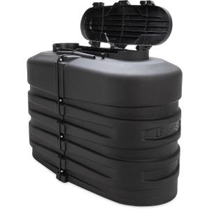 Camco RV Dual Propane Tank Cover - Measures 29.5W x 15.5D x 20.5H - Features Hinged Top Panel for Easy Access - Fits (2) 20lb Steel Tanks - Protects Tanks during Travel & Camping - Black (50504)