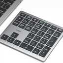 Nulea Wireless Number Pad Bluetooth 5.0 & 2.4G Portable Numeric Keyboard, USB-C Rechargeable, 34-Keys Bluetooth Keyboard for Data Entry, Compatible for Laptop, Mac, iMac, Tablet, PC Desktop