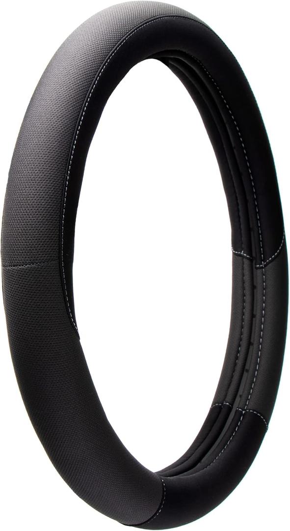 Dickies Repreve Steering Wheel Cover, Eco-Friendly Auto Accessories  Black/Gray Dickies Repreve Steering Wheel Cover, Eco-Friendly Auto Accessories  Black/Gray