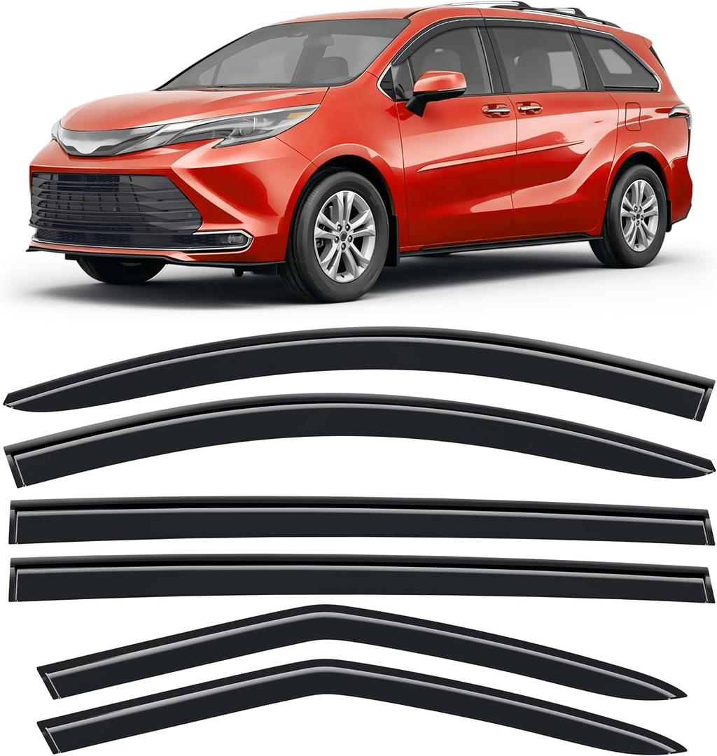 Tape-on Window Visors Rain Guards Fit for Toyota Sienna 2021-2026