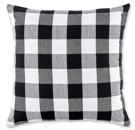 DII Decorative Square Throw Pillow Cover Collection Cotton, Machine Washable, Hidden Zipper, 18x18, Black Assorted, 4 Piece