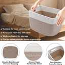 3 Pack Woven Rope Storage Baskets for Shelves,13.5"11"9.5" Storage Bins with Handles,Empty Gift Baskets,Nursery Organizer for Toys,Towels,Books,Closet,Living Room,Bedroom (White & Brown)