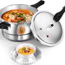 WantJoin 8Qt Aluminum Pressure Cooker w/Release Valve & Multiple Protective Devices,Pressure Canner Compatible with Gas & Induction Cooker,Canner Rack Included