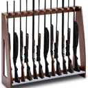 Yousoontic Indoor Gun Racks, Floor Standing Rifle Rack Wooden Freestanding Vertical Shotgun Display Stand with Soft Padding Safe Heavy Duty Gun Storage for Home Garage Office (Hold 12 Guns, Walnut)