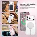 BENTOBEN Magnetic for iPhone 17 Pro Max 6.9" Case, Compatible with Magsafe Military Shockproof Protective Bumper Cute Transparent Slim Anti-Yellowing Phone Case for iPhone 17 Pro Max Cover, Clear Pink