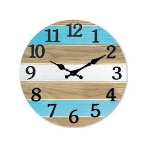 Solid Blue Wooden Wall Clock
