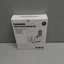 Travel Bottle Brush with Portable Bottle Drying Rack, Baby Bottle Brush for Baby Travel Essential, White