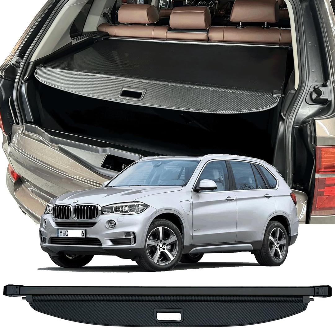 Cargo Cover Compatible with 2007-2016 2017 2018 BMW X5 Trunk Cover Retractable Rear Trunk Security Cover SUV Accessories Shielding Shade Privacy Screen Cover X5 Cargo Cover