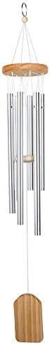 Outdoor Wind Chime, Wind Chimes Bells 6 Metal Tubes Windchime for Garden, Yard, Patio, Home Decoration and Gift, Silver Color (White Wind Chimes)