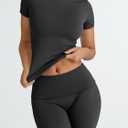 Trendy Queen 2 Piece Summer Cute Workout Sets Gym Short Set Pilates Yoga Outfits Going Out Spring Athletic Comfy Active Wear (Black, XL)